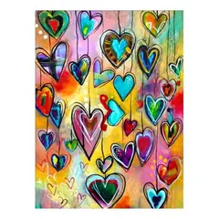 GENERICO - Kit de Pintura Diamante - Corazones Alegres 30x40 cm