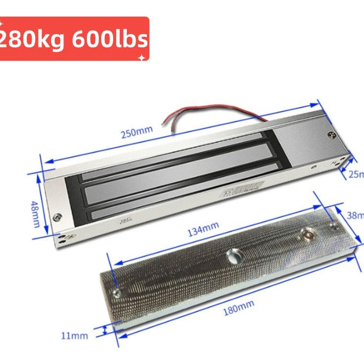 GENERICO - Cerradura Electromagnética de Retenedor 280kg para Puerta Única