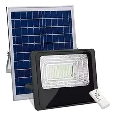 GENERICO - Lámpara Solar LED 100W con Panel y Control Remoto - Negro