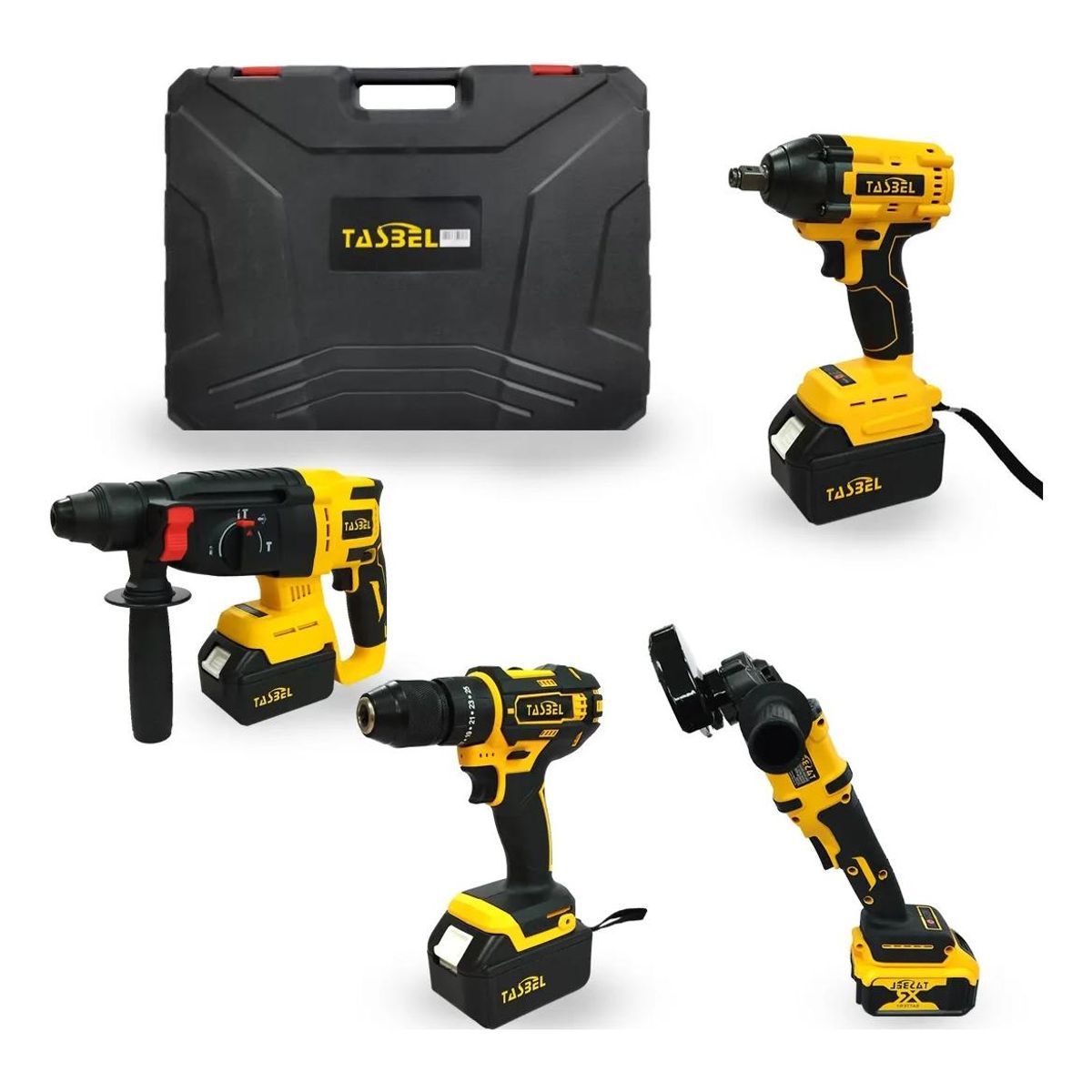 GENERICO - Kit de Herramientas Inalámbricas 4 Piezas con Baterías