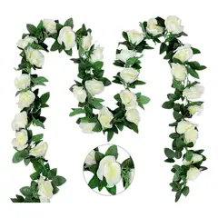 GENERICO - 10 Rosas Artificiales Enredadera de 23m para Decoración