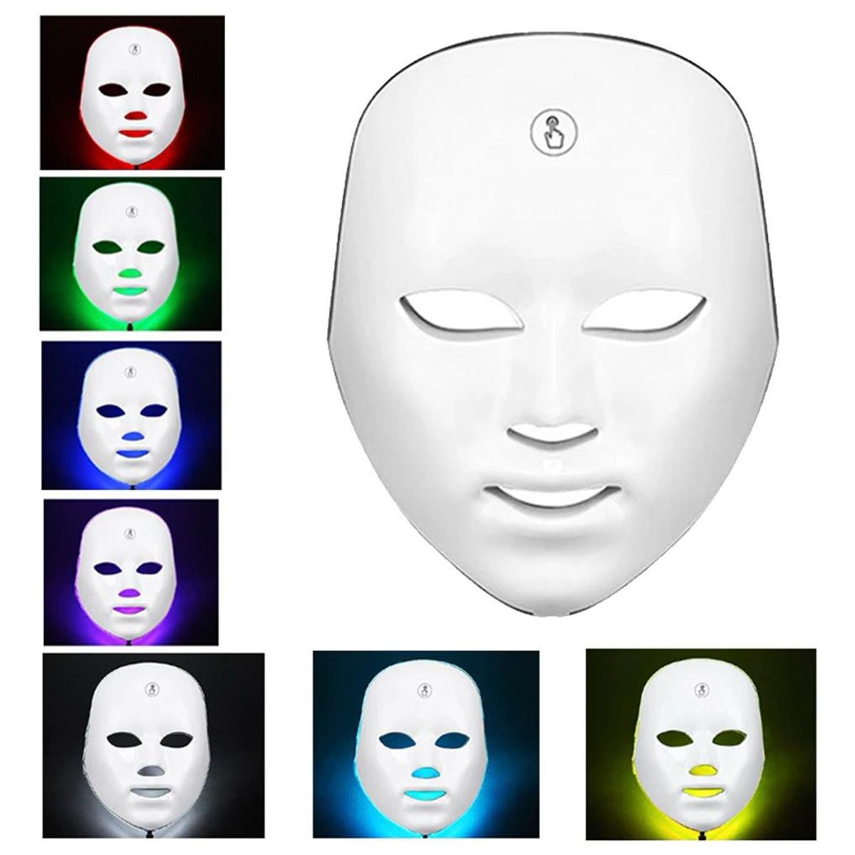 GENERICO - Máscara Facial LED de Fototerapia con 7 Colores