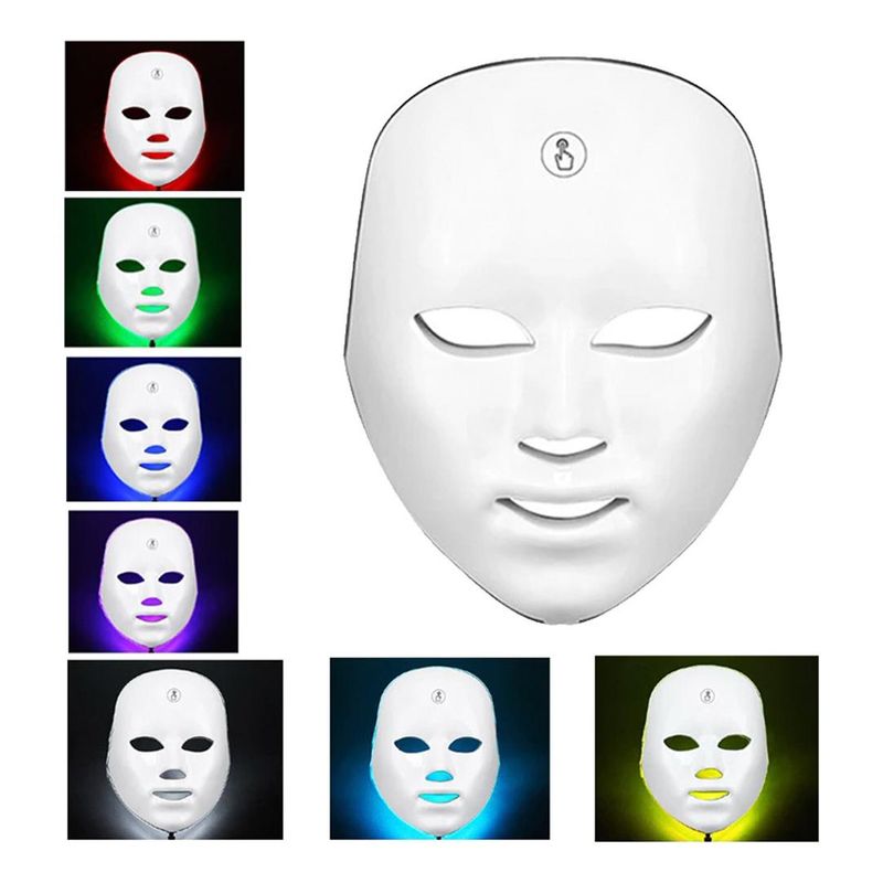 GENERICO - Máscara Facial LED de Fototerapia con 7 Colores