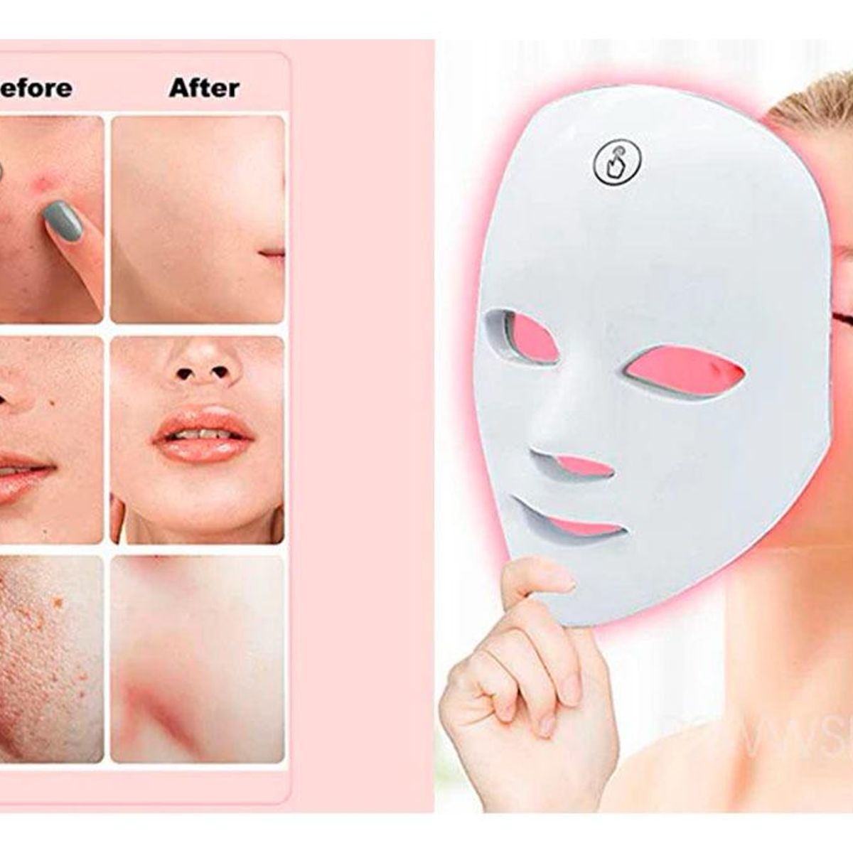 GENERICO - Máscara Facial LED de Fototerapia con 7 Colores