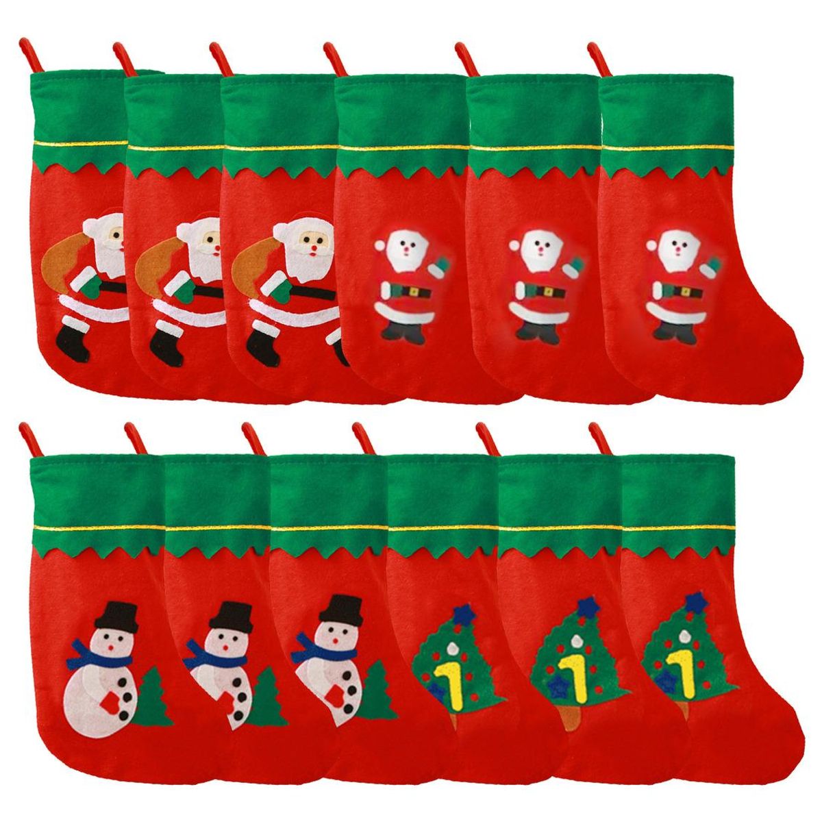 GENERICO - Pack de 12 Botas Navideñas Colgantes para Decoración