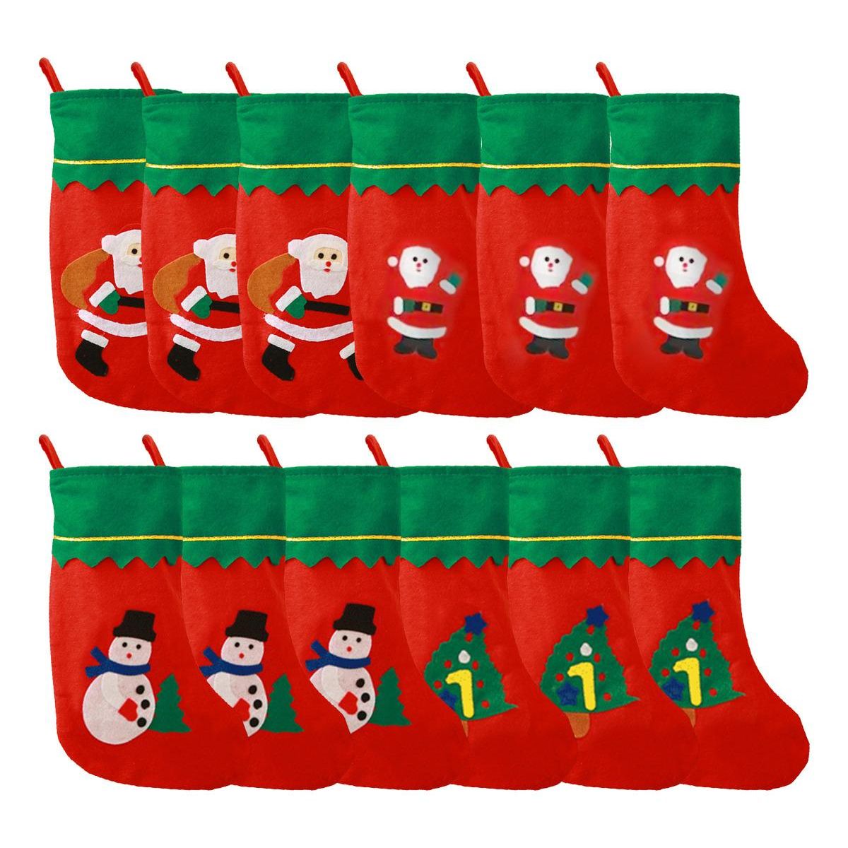 GENERICO - Pack de 12 Botas Navideñas Colgantes para Decoración