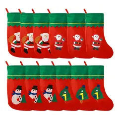 GENERICO - Pack de 12 Botas Navideñas Colgantes para Decoración