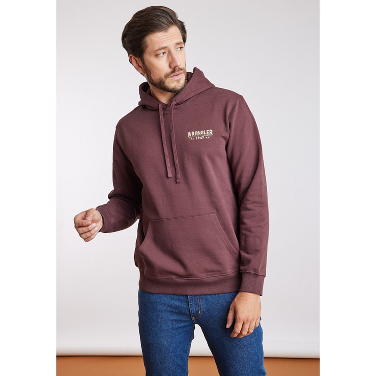 WRANGLER - Poleron Hombre Regular Fit Hoodie Brown Vintage
