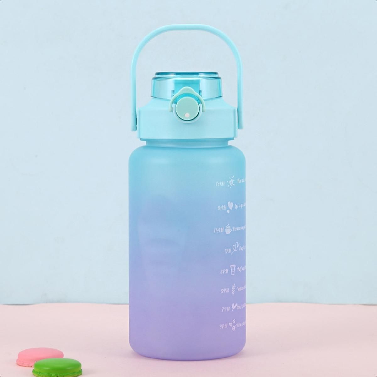 GENERICO - Botella Deportiva de Agua Motivacional 2 Litros.