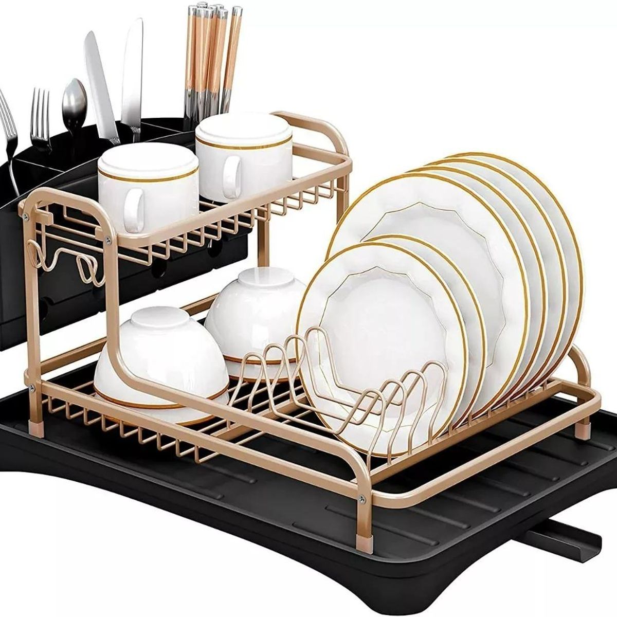 GENERICO - Secaplato de Aluminio Antioxidante 2 Niveles Oro Rose