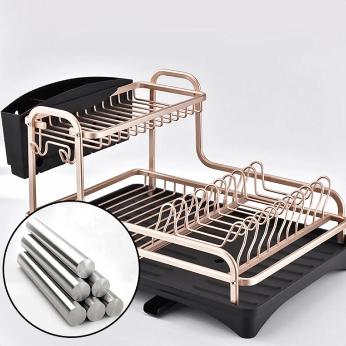 GENERICO - Secaplato de Aluminio Antioxidante 2 Niveles Oro Rose