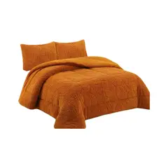 GENERICO - COBERTOR DISEÑO 2025 CON CHIPORRO SUPER KING 250 CM X 270 CM NARANJA.