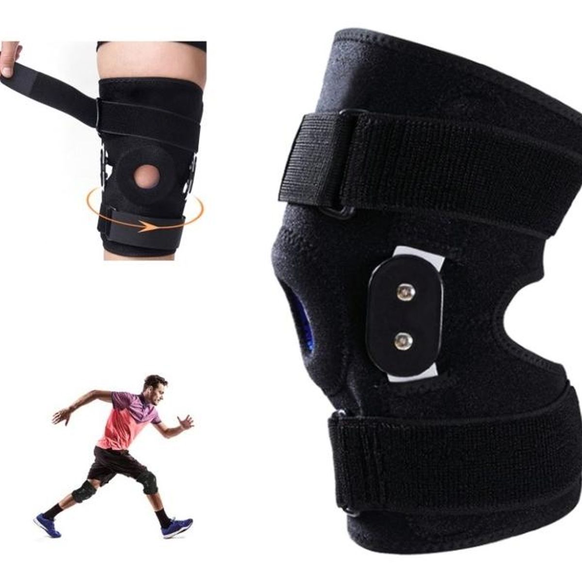 GENERICO - Rodillera de Bisagra Ajustable para Estabilidad de Rodilla