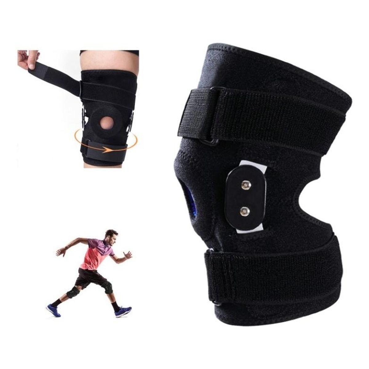 GENERICO - Rodillera de Bisagra Ajustable para Estabilidad de Rodilla