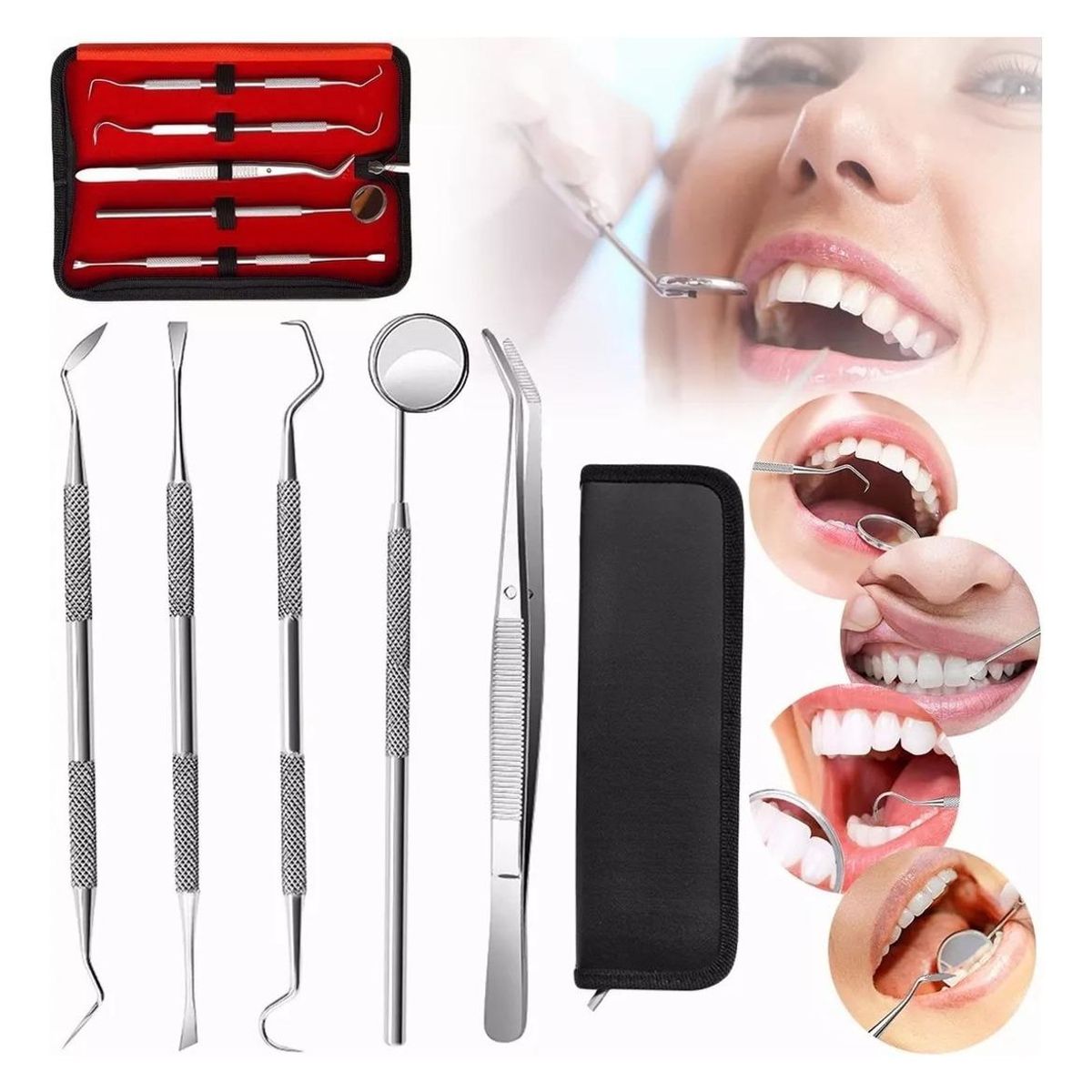 GENERICO - Set de 5 Herramientas de Limpieza Dental Profesional