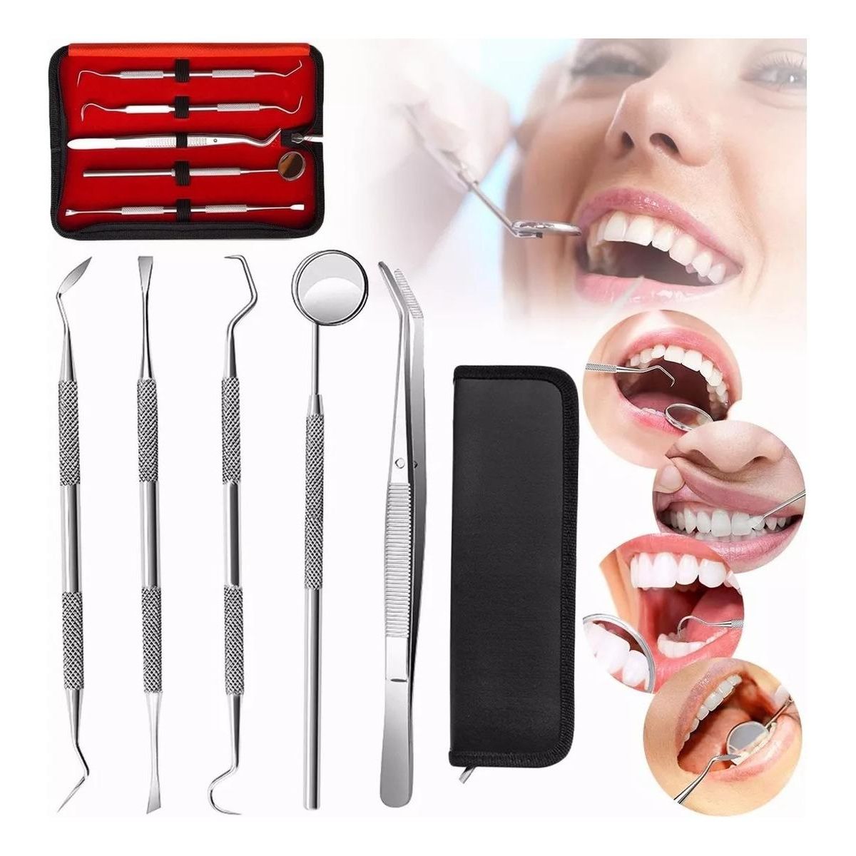 GENERICO - Set de 5 Herramientas de Limpieza Dental Profesional