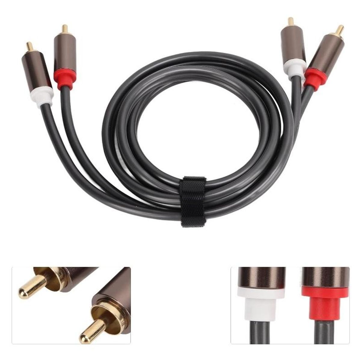 GENERICO - Cable RCA Estéreo 2RCA a 2RCA de 1 Metro