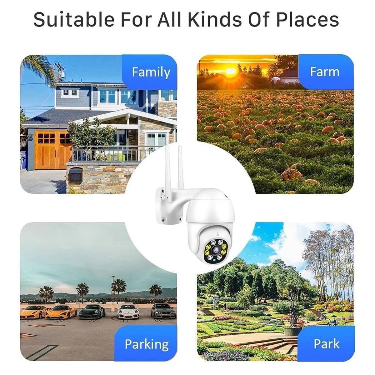 GENERICO - Cámara Domo de Seguridad IP Wi-Fi HD para Exterior