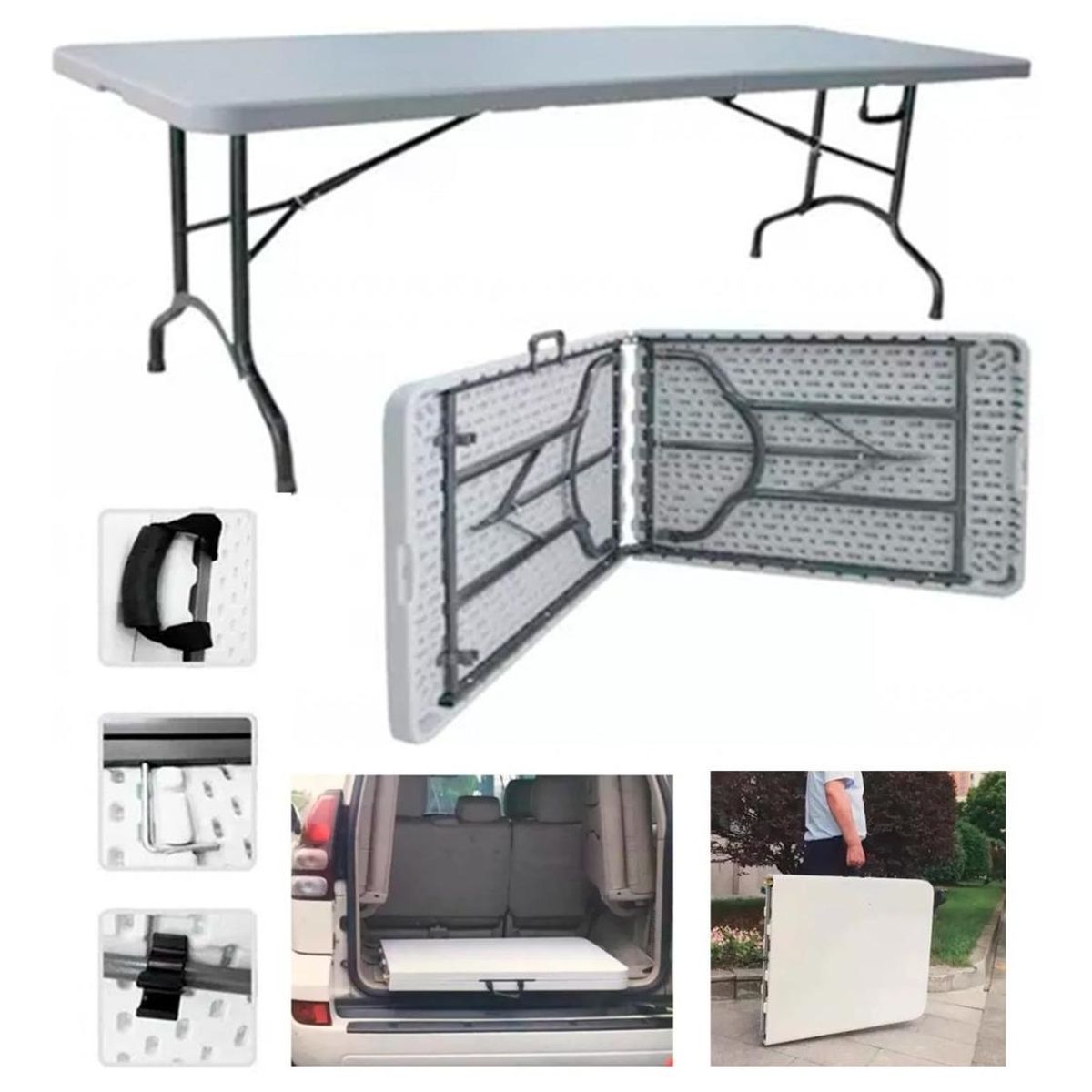 GENERICO - Mesa Plegable Tipo Maleta 180 m para Camping y Uso Diario