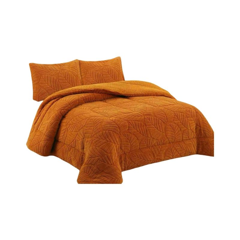 GENERICO - COBERTOR DISEÑO 2025 CON CHIPORRO SUPER KING 250 CM X 270 CM NARANJA