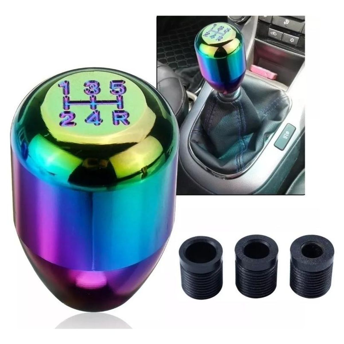 GENERICO - Pomo de Cambio Universal Tornasol para Automóviles