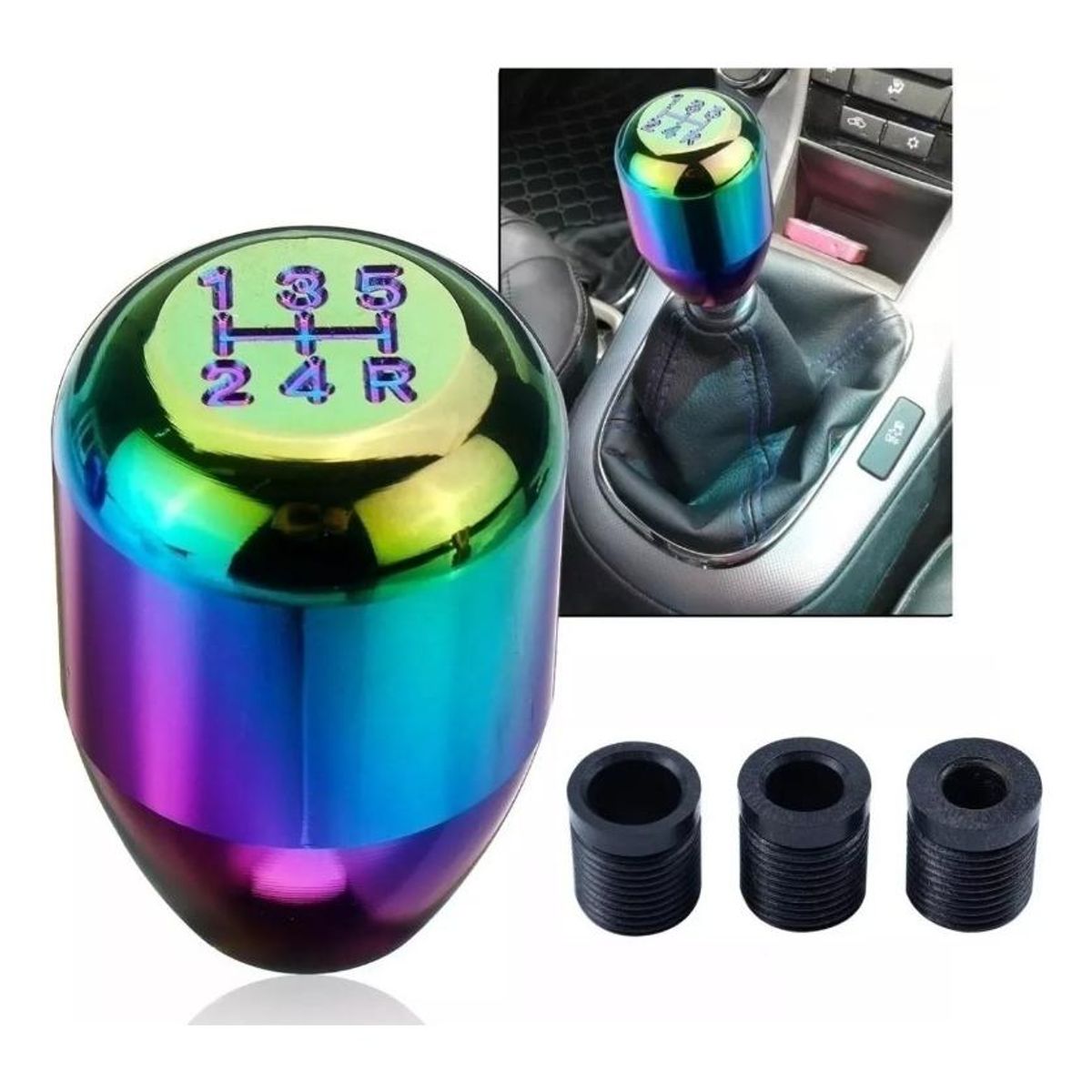 GENERICO - Pomo de Cambio Universal Tornasol para Automóviles