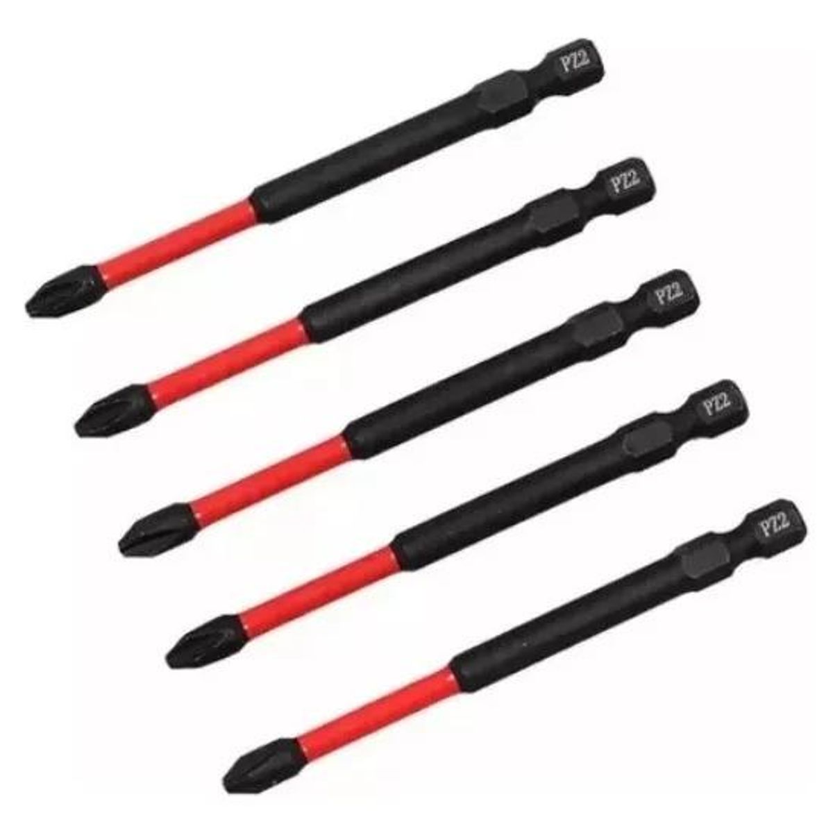 GENERICO - Juego de 5 Puntas Magnéticas PZ2 para Destornillador 90mm