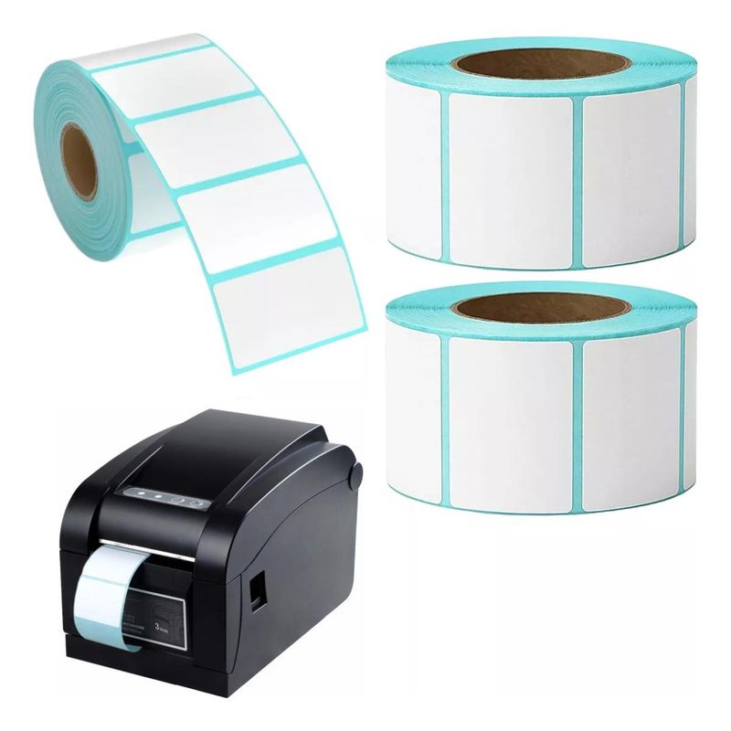 GENERICO - Pack de 3 Rollos Adhesivos Imprimibles Térmicos 70mm x 30mm