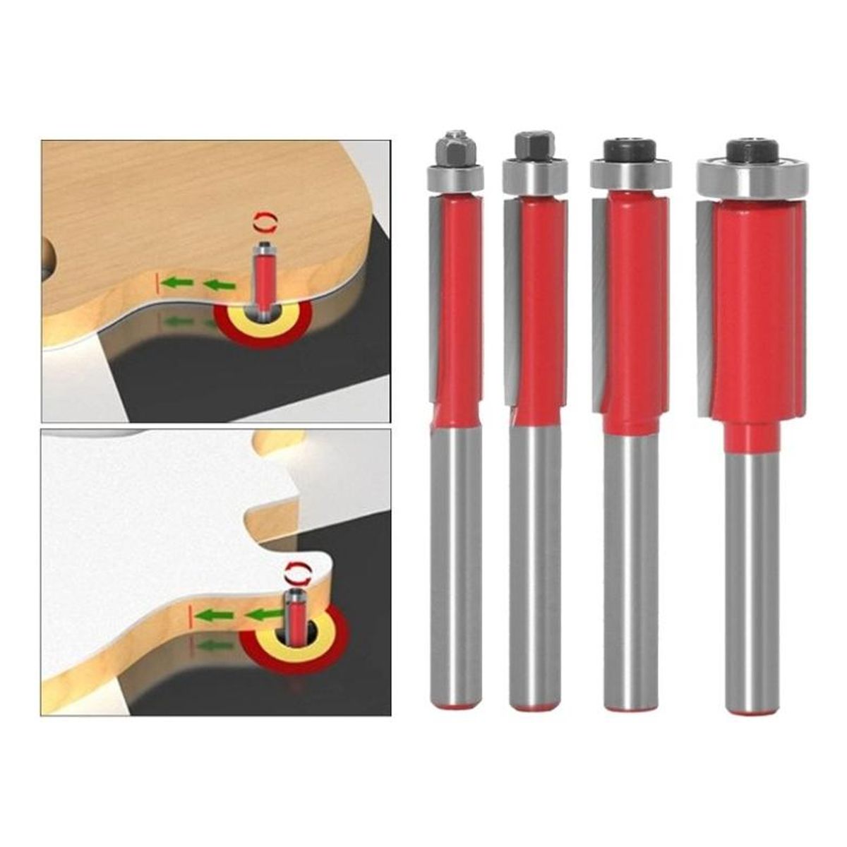 GENERICO - Juego de 4 Brocas Fresadoras para Madera 14&apos