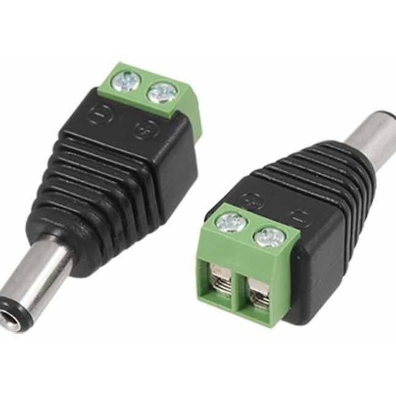 GENERICO - Pack de 2 Conectores Macho de Poder DC para Cámaras