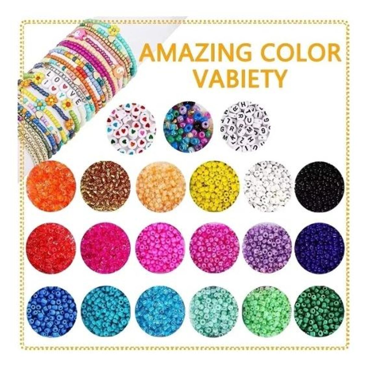 GENERICO - Set de Mostacillas en 20 Colores con Accesorios