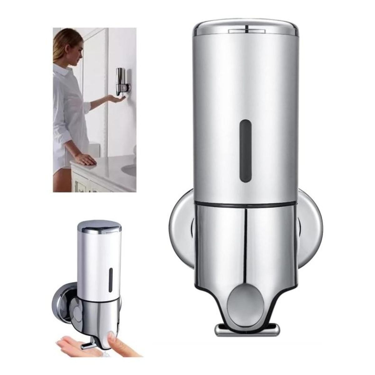 GENERICO - Dispensador De Jabón De Pared 500ml Con Ventana Visual