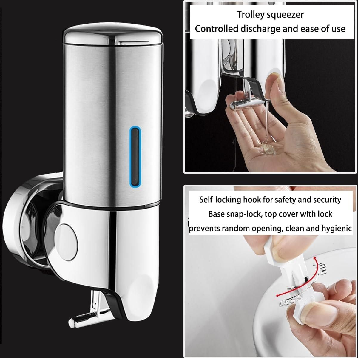 GENERICO - Dispensador De Jabón De Pared 500ml Con Ventana Visual