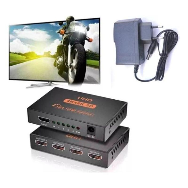 GENERICO - Splitter HDMI 1x4 con Salida hasta 4K y 60 Metros