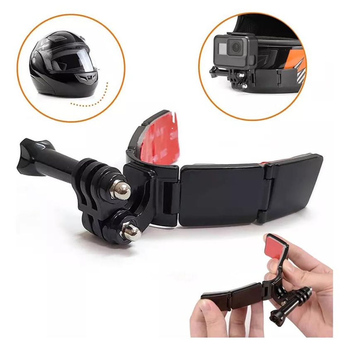 GENERICO - Soporte Adhesivo para Casco de Moto para Cámaras de Acción.