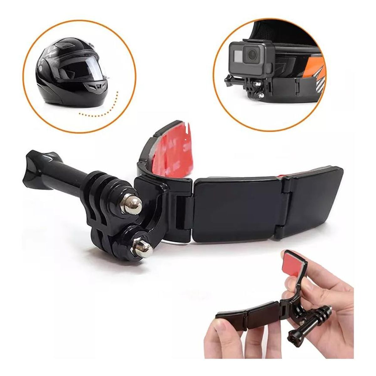 GENERICO - Soporte Adhesivo para Casco de Moto para Cámaras de Acción.