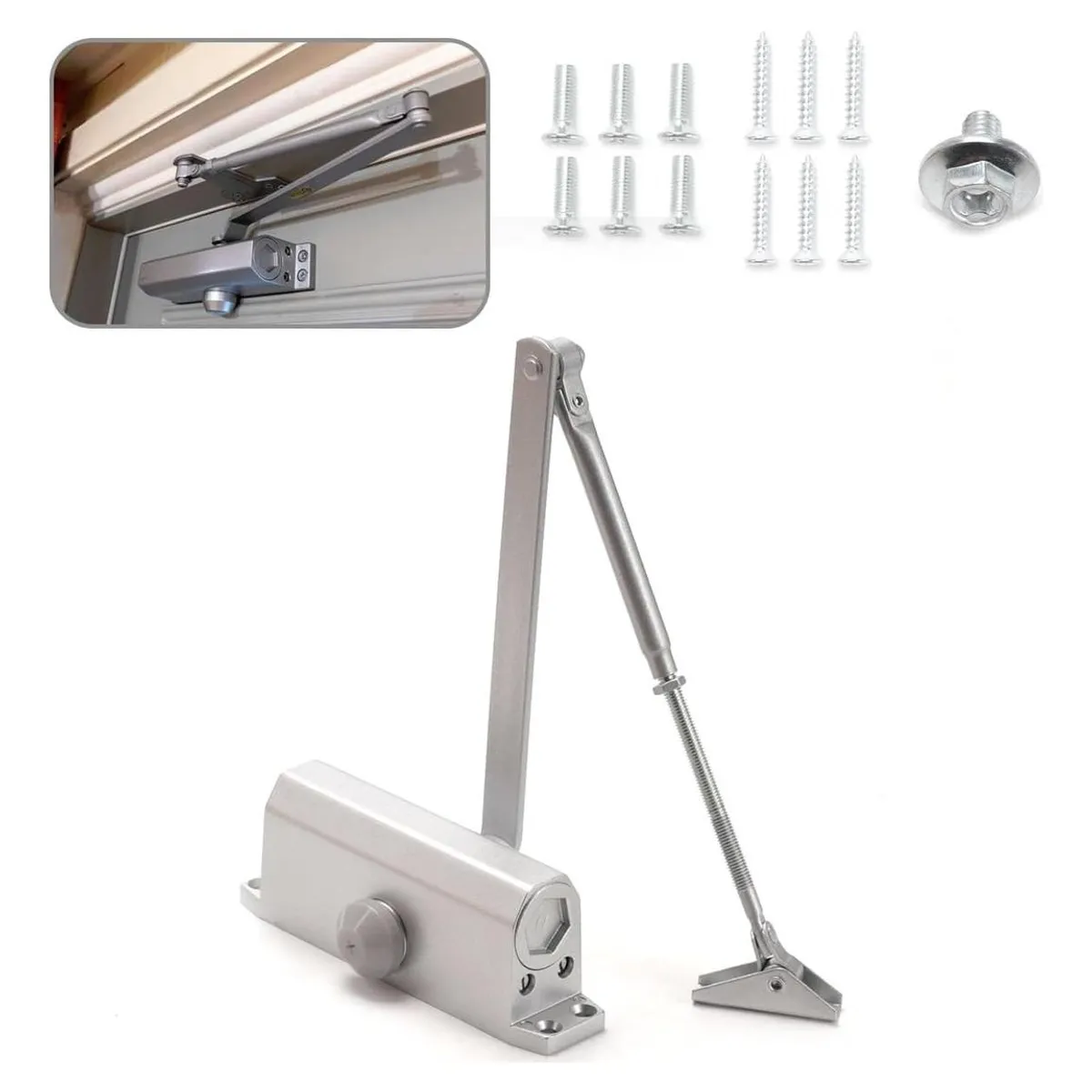 GENERICO - Brazo Hidráulico para Cierre de Puertas de 45 a 85 Kg