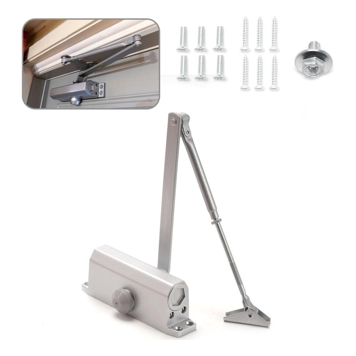 GENERICO - Brazo Hidráulico para Cierre de Puertas de 45 a 85 Kg