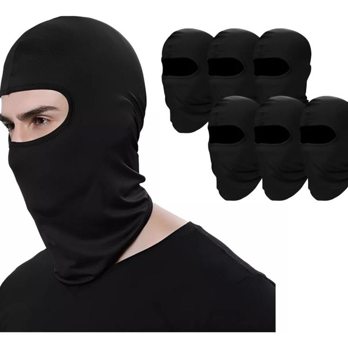 GENERICO - Pack de 6 Balaclavas de Poliéster para Deporte y Motociclismo