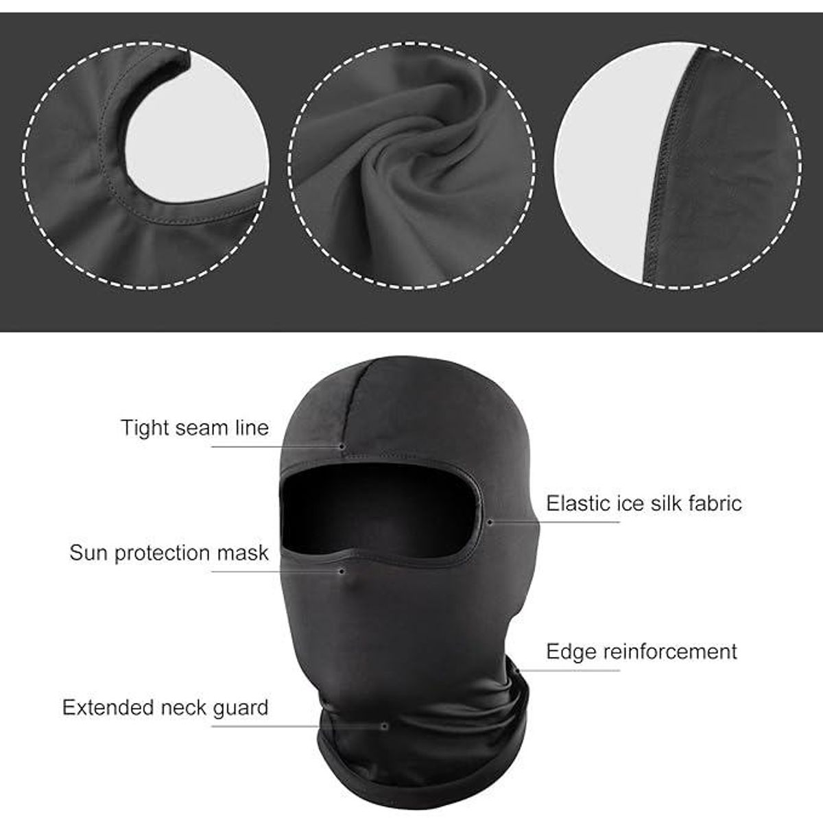 GENERICO - Pack de 6 Balaclavas de Poliéster para Deporte y Motociclismo