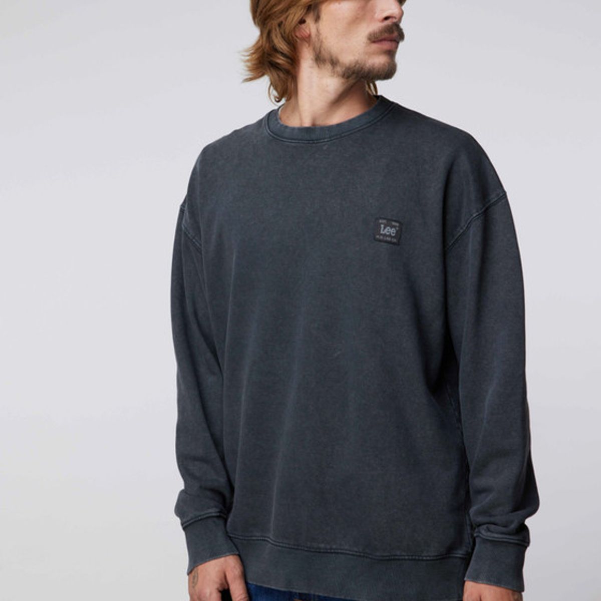 LEE - Poleron Hombre Loose Fit Black Dusty