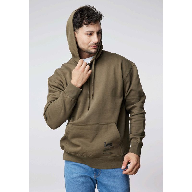 LEE - Poleron Hombre  Logo Loose Hoodie Militar Green