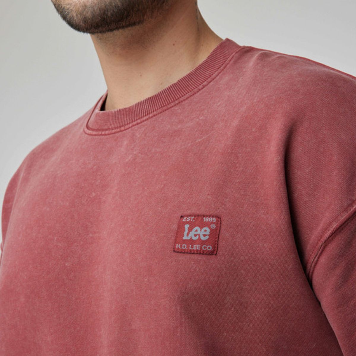 LEE - Poleron Hombre Loose Fit Brick