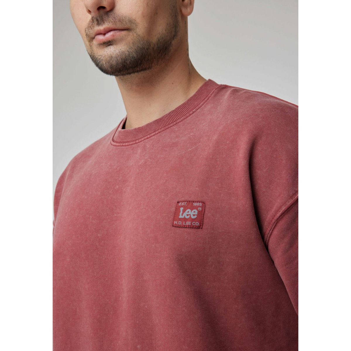 LEE - Poleron Hombre Loose Fit Brick