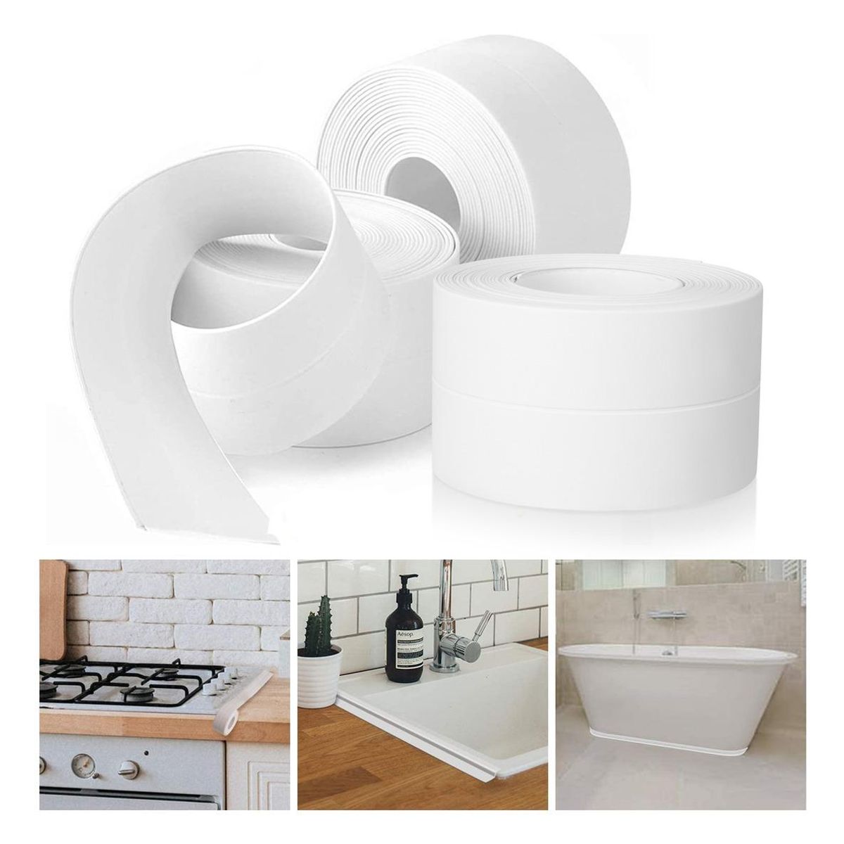 GENERICO - Cinta Selladora Impermeable para Baño y Cocina - 35 m