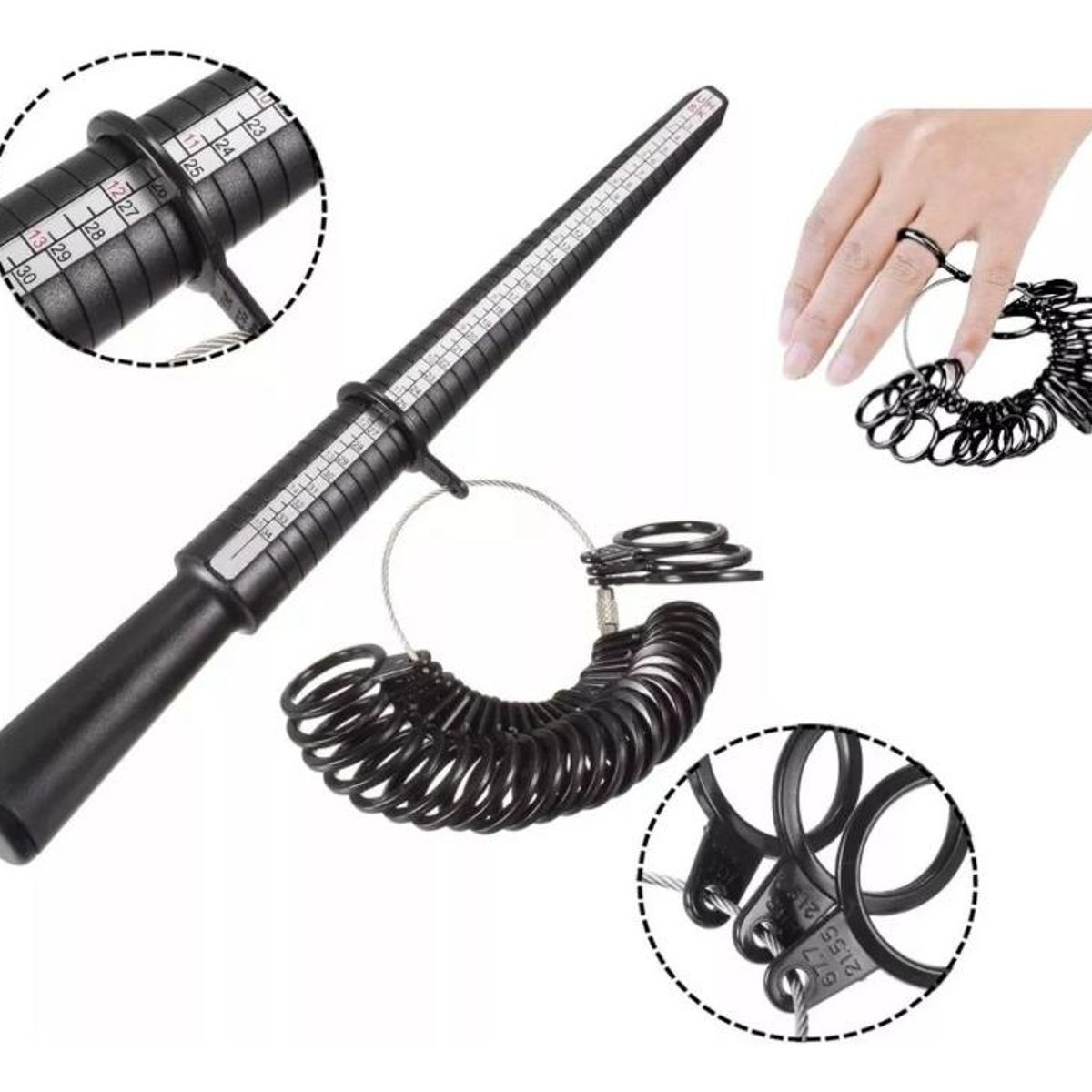 GENERICO - Medidor de Anillos y Probador de Dedos Portátil