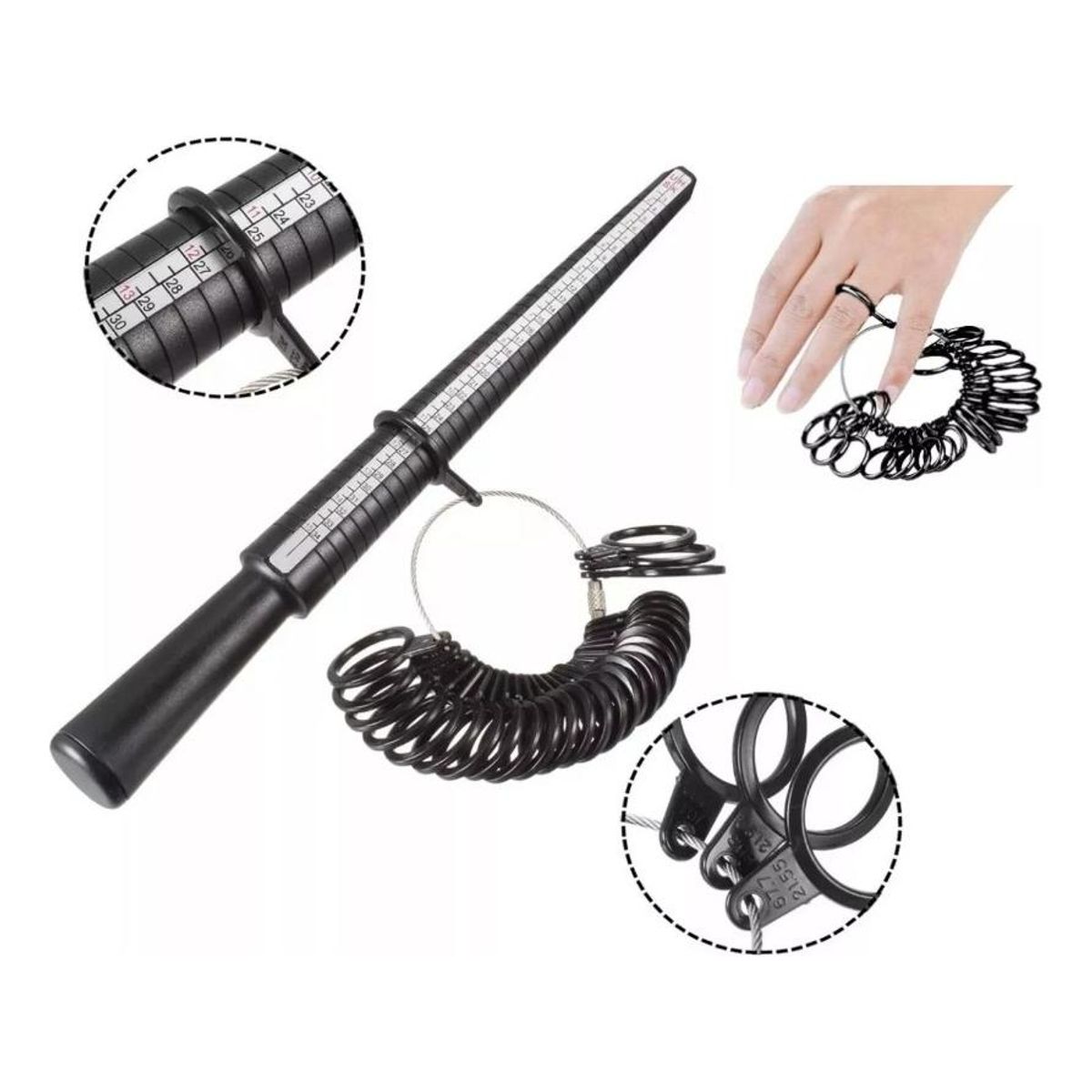 GENERICO - Medidor de Anillos y Probador de Dedos Portátil