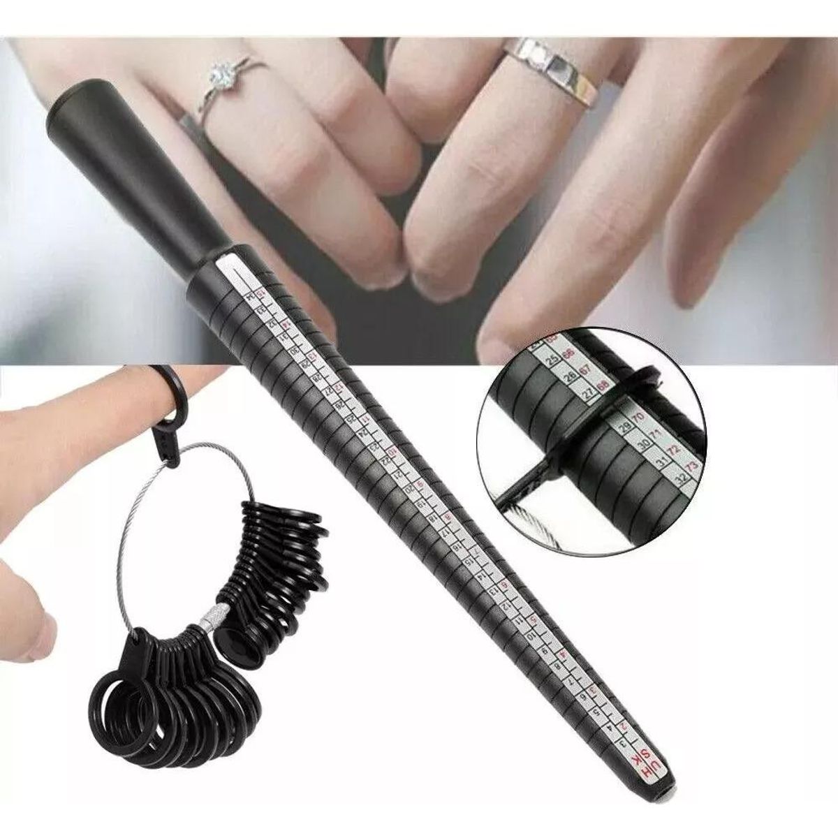 GENERICO - Medidor de Anillos y Probador de Dedos Portátil