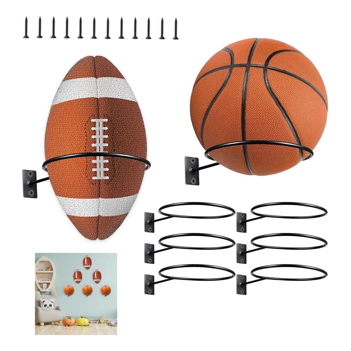 GENERICO - Pack de 6 Soportes Metálicos para Almacenamiento en Pared