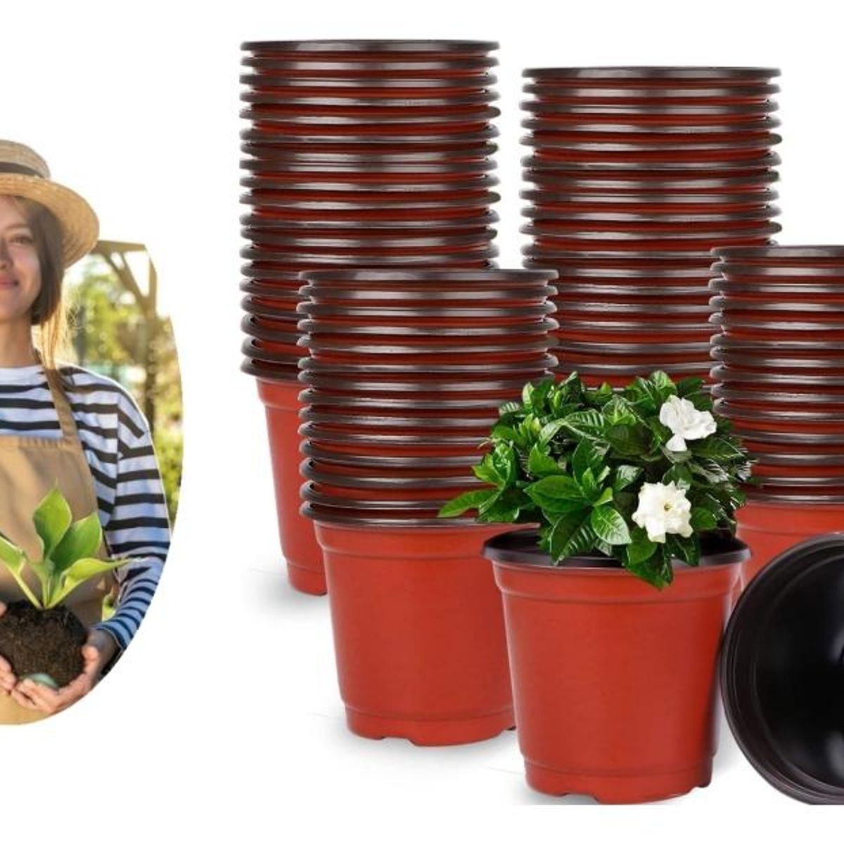 GENERICO - 135 Macetas de Plástico Flexibles para Vivero 9x8cm